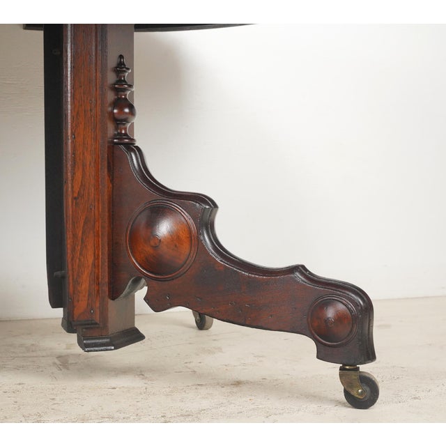 19th Century Victorian Style Expandable Walnut Dining Table For Sale - Image 9 of 13
