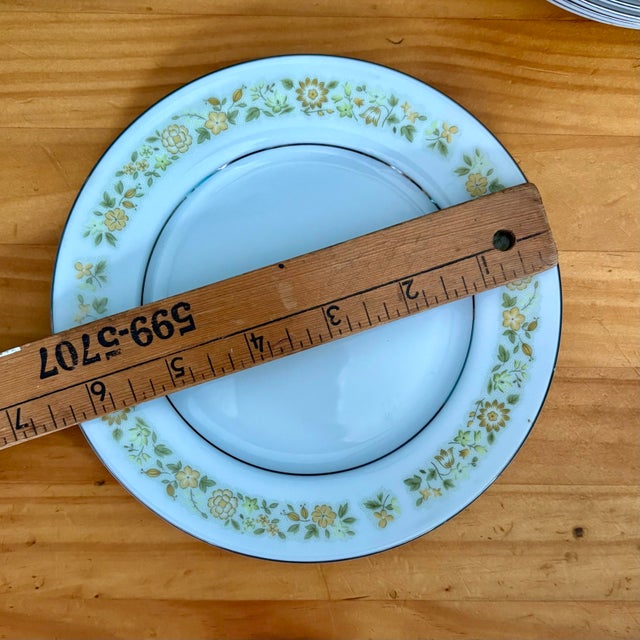1940s Vintage Towne House "Spring" Bread & Butter Plates • Yellow Floral Silver Trim - Sold Individually For Sale - Image 5 of 5