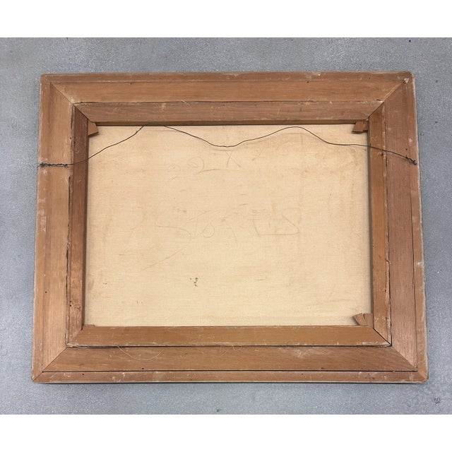 Wood 1950s Mid Century Perlita Stokes Plein Air Painting Landscape Oil Board Gilt Wood Frame California Impressionism For Sale - Image 7 of 12