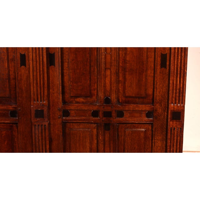 Antique Dutch Two-Door Oak and Ebony Buffet, 1600s For Sale - Image 6 of 13