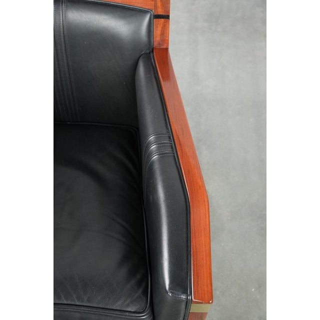 Black Art Deco Decoforma Series Armchair in Black Leather and Wood from Schuitema For Sale - Image 8 of 13