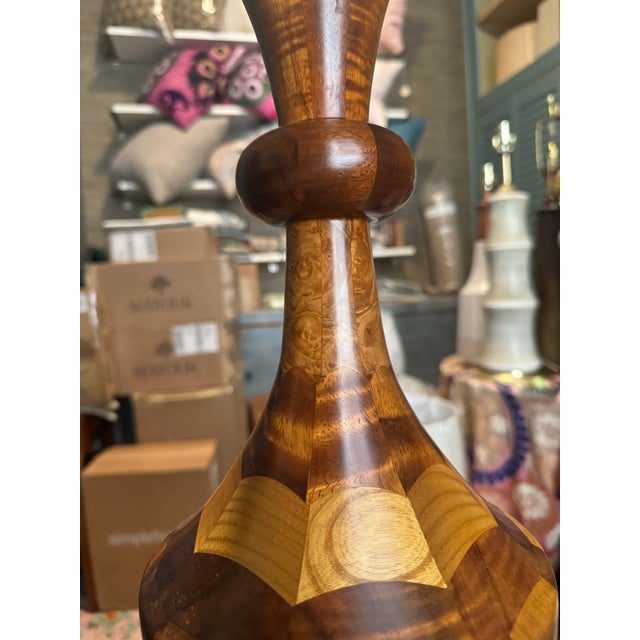 Wood 1980s Wooden Lamp For Sale - Image 7 of 10