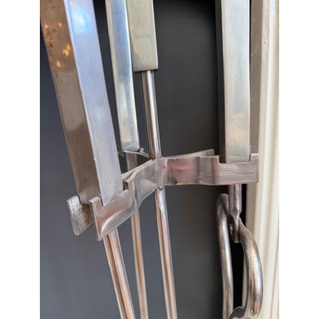 Silver John Lyle Fireplace Tools For Sale - Image 8 of 9