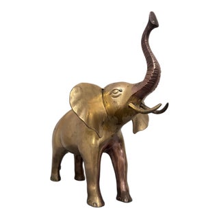Vintage Solid Brass Large Elephant For Sale