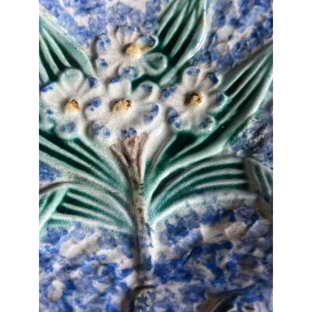 Antique Victorian Mojolica Mottled Dish, C. 1880's For Sale - Image 4 of 11