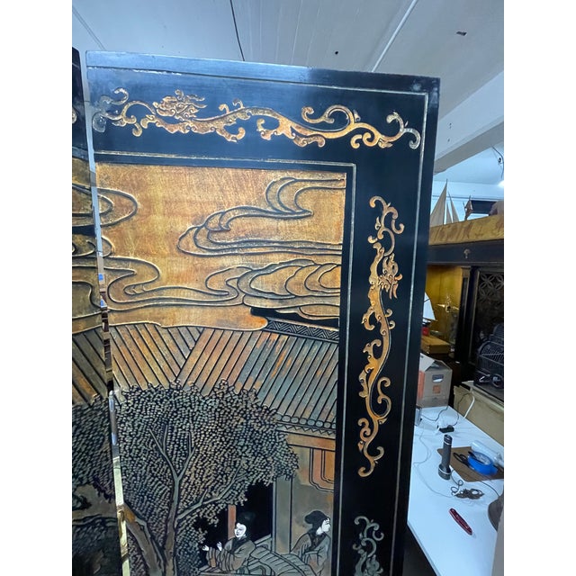 Vintage Six-Paneled Double-Sided Japanese Room Divider Screen For Sale - Image 18 of 18