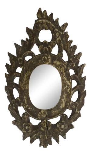 Italian 18th Century Carved Mirror Oval