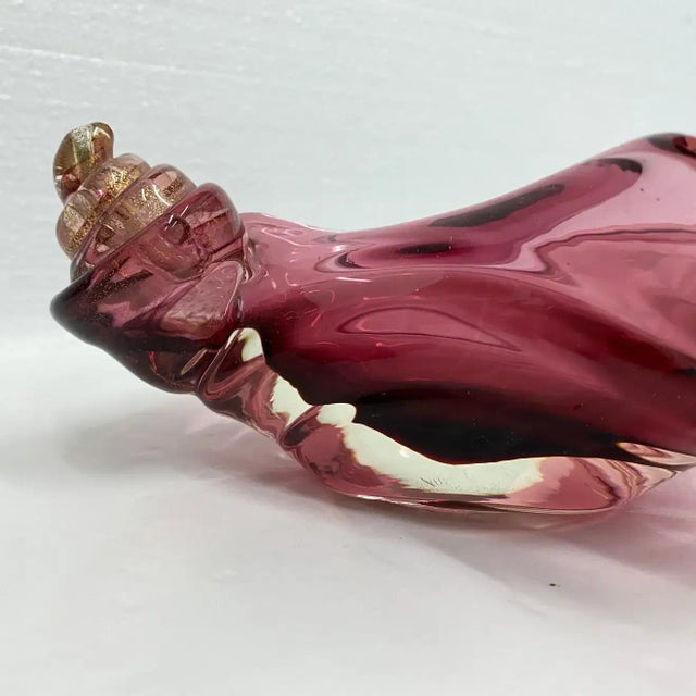 1970s Mid-Century Modern Purple and Gold Murano Glass Italian Ashtray For Sale - Image 6 of 11