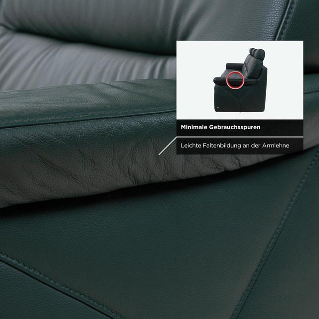 Leather Three-Seater Green Sofa from Himolla For Sale - Image 11 of 18