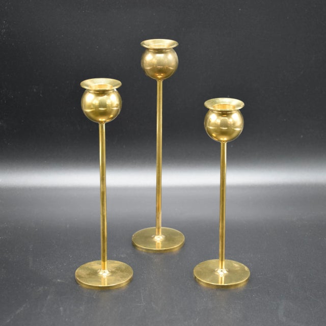 1970s Tulip Candleholders by Pierre Forsell for Skultuna Bruk, Sweden, 1970s, Set of 3 For Sale - Image 5 of 5