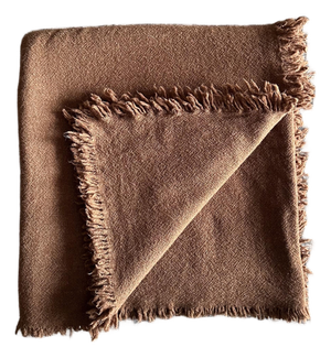 Pure French Virgin Wool Throw in Havane