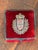 1950s Red Velvet Box With Embroidered Crest For Sale - Image 6 of 8