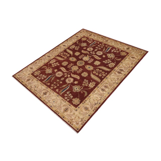 Transitional Classic Ziegler Sienna Tan Hand-Knotted Wool Rug - 8'8'' X 11'2'' For Sale - Image 3 of 8