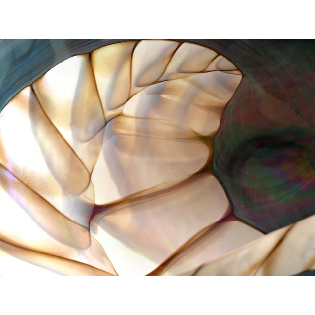 Fornace Ferro Murano Style Art Glass Bowl in the Shape of a Sea Shell For Sale - Image 11 of 18