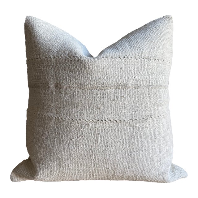 Vintage Rug Pillow Cover With Original Seams For Sale