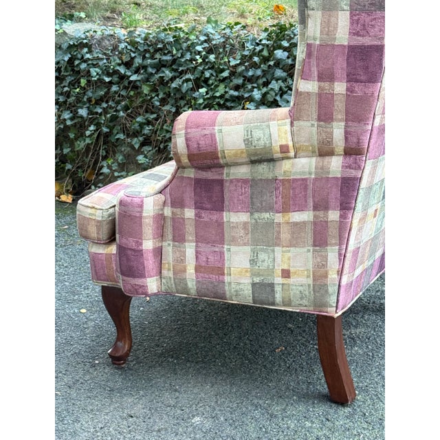 Lambert Furniture Queen Anne High Back Wingback Chairs - A Pair For Sale In New York - Image 6 of 10