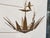 Mid 20th Century Mid Century Modern Spanish Gilt Metal Sunburst Crown Chandelier with Four Lights For Sale - Image 9 of 9