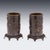 Antique Japanese Meiji Inlaid Bronze Cylindrical Brush Pots, 19th Century, Set of 2 For Sale - Image 6 of 18
