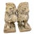 1960s Pair of Weathered and Patinated Cast Stone / Concrete Lions Garden Statues For Sale