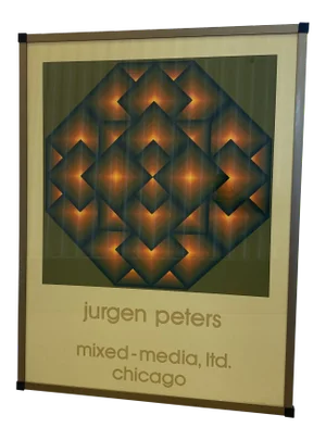 1970s Vintage Jurgen Peters Mixed Media Poster