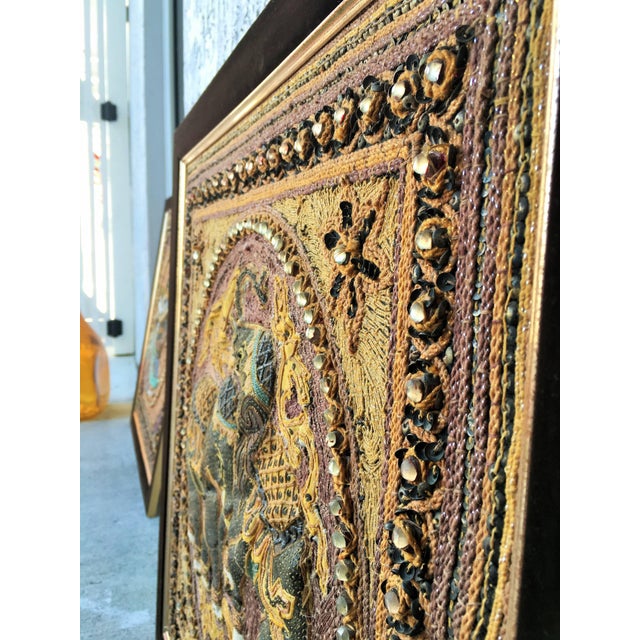 Early 20th Century Indonesian 3-D Framed Textiles, Pair For Sale - Image 4 of 6