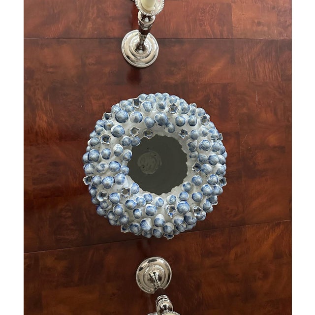 Ceramic Large Handmade Ceramic Undersea Mushroom Vase in Blue For Sale - Image 7 of 8