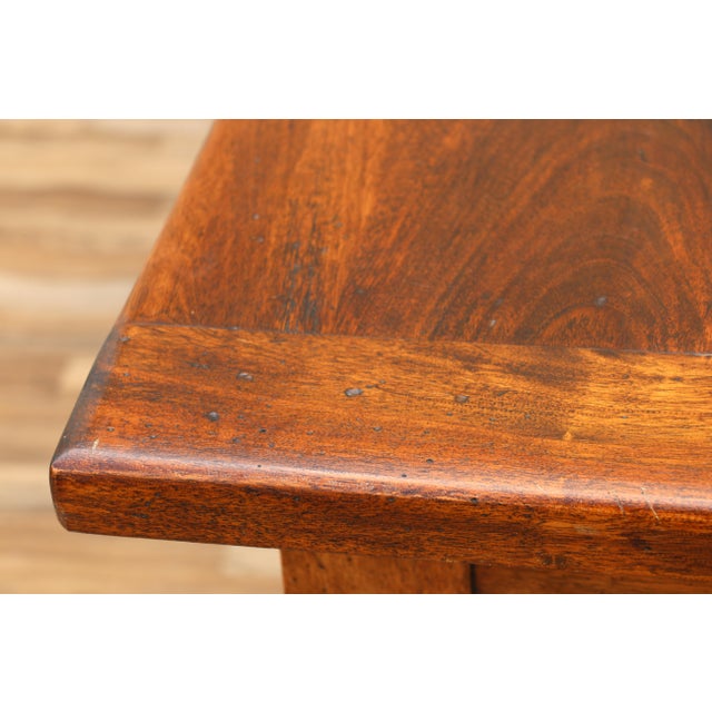 Antique French Provincial Dining Table by Camard | Solid Walnut Farmhouse Table | Made in France, 1940s For Sale - Image 9 of 18