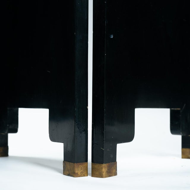 1950s Art Deco 6-Fold Room Divider Screen with Hand-Painted Birds, 1970s For Sale - Image 5 of 18