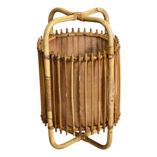 Italian Cane Table Lamp, 1960s For Sale