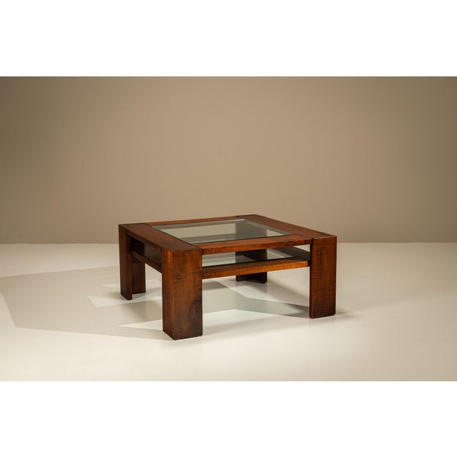 Square Coffee Table from Giuseppe Rivadossi in Slavonian Oak, Italy, 1980s For Sale - Image 11 of 11