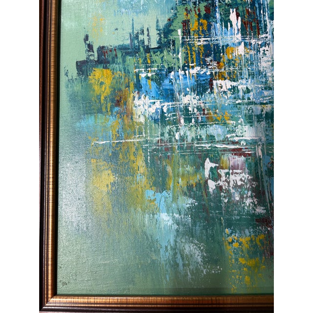 Wood 1970s Mid Century Modern Painting - Signed For Sale - Image 7 of 7