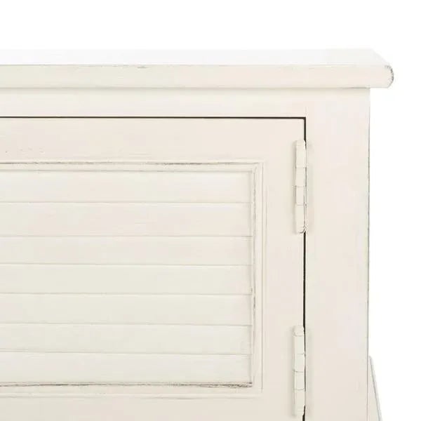 White Safavieh Tate 2 Drawer 2 Door Console Table - Distressed/White For Sale - Image 8 of 11