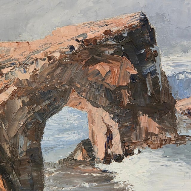 Traditional Dorothy A. Gordoy Santa Cruz Natural Bridges California Coastal Oil Painting For Sale - Image 3 of 10