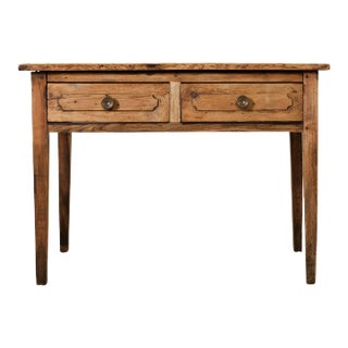 Country French Provincial Bleached Pine Writing Table Desk For Sale