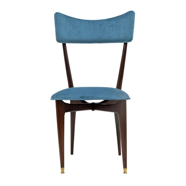 Mid-Century Modern Velvet Dining Chairs, 1950s, Set of 6 For Sale - Image 4 of 10
