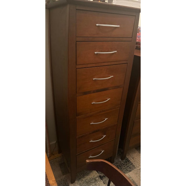 Sleek and space-saving 7-drawer tall chest/dresser by Baronet (Made in Canada). Perfect for smaller NYC apartments, walk-...