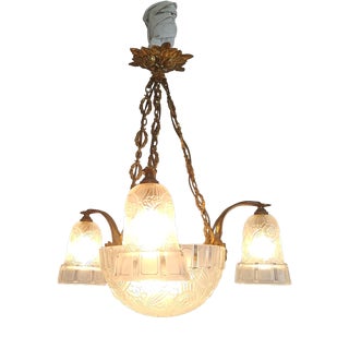 Art Deco Chandelier from Hettier & Vincent, France, 1920s For Sale
