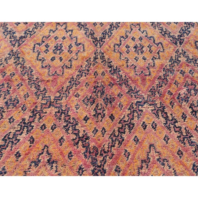 Textile Midcentiru Indigo and Red Beni Guild Rug 5'6 X 9' For Sale - Image 7 of 12