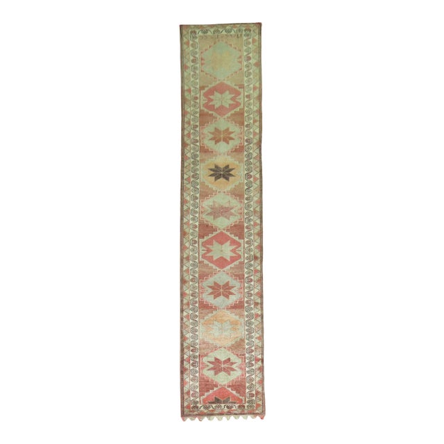 1950s Tribal Turkish Runner - 2'10" x 13'10" For Sale