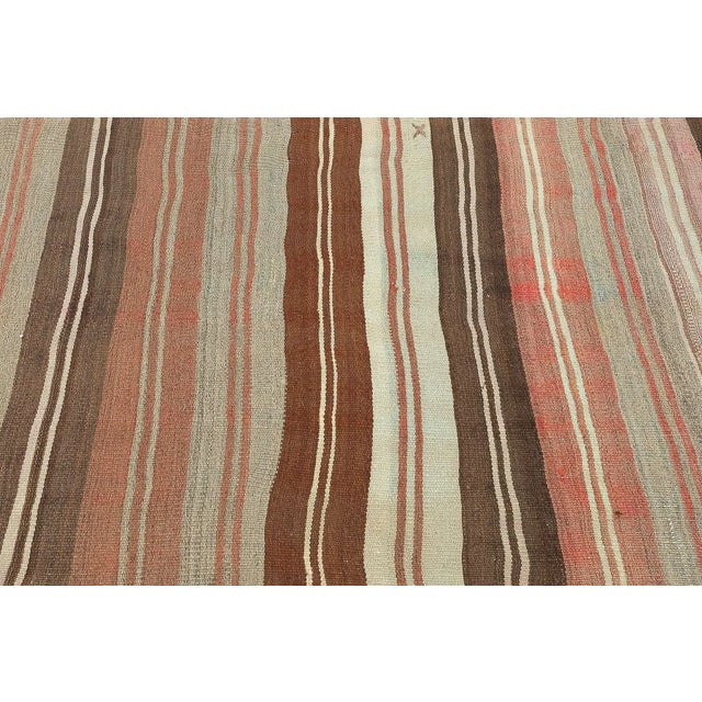 Mid 20th Century Striped Vintage Kilim Runner For Sale - Image 4 of 7