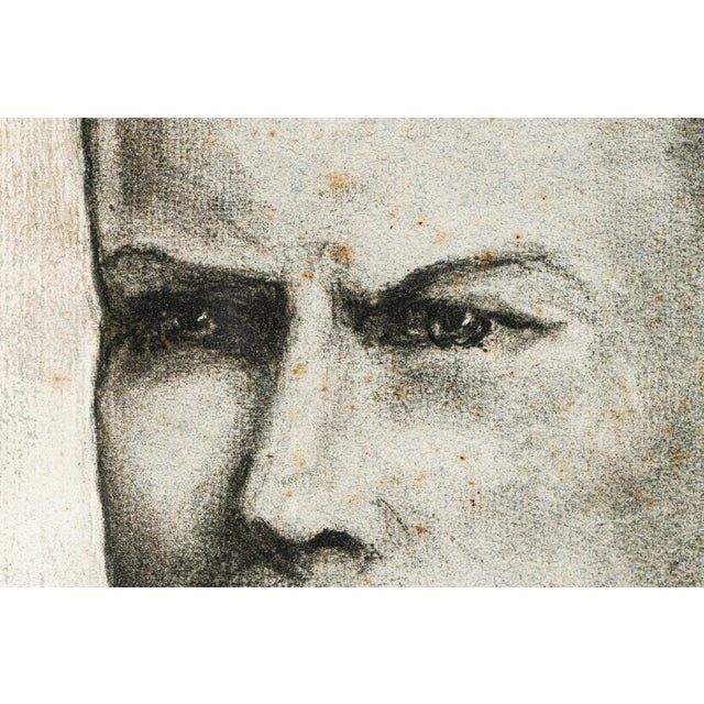 1950s 1950s Captivating Charcoal Portrait Man Drawing University of Pennsylvania Olympic Track Running Athlete Home Wall Decor For Sale - Image 5 of 14