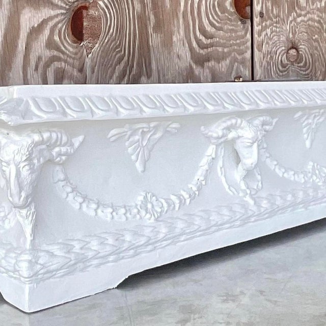 Vintage Boho Ram’s Head Planter Box For Sale - Image 13 of 15