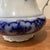 Blue Antique Porcelain w.h Grindley Flow Blue Pattern Water Pitcher and Plate England For Sale - Image 8 of 12