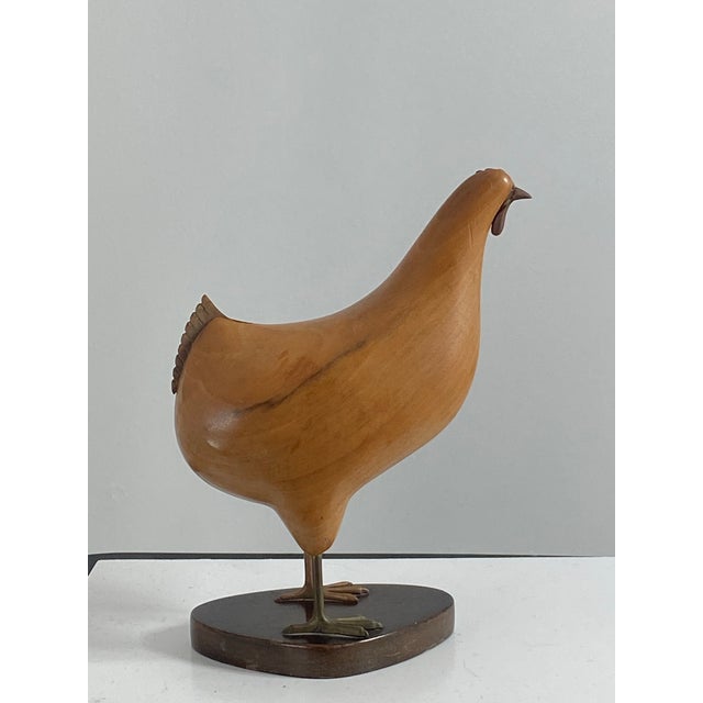 1930s 1930s Hagenauer Wiener Werkstätte Hand-Carved Wooden Chicken Sculpture For Sale - Image 5 of 12