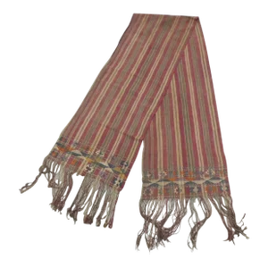 Vintage Asian Tent Banners With Hand-Knotted Fringes