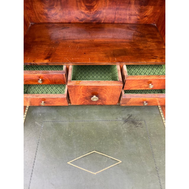 French 19th Century Empire Burl Walnut Marble Top Secretaire For Sale - Image 11 of 12