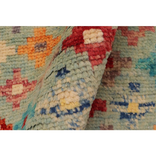 Red Modern Balochi Blue/Red Wool Rug - 3'4''x5'0'' For Sale - Image 8 of 11