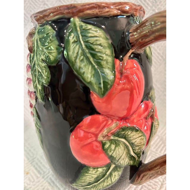 1991 Fitz and Floyd Omnibus Collection Majolica Style Hand Painted Pitcher For Sale - Image 9 of 11