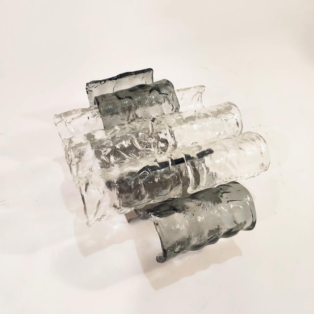 Large italian murano glass wall light, 1970s. Wall light from the well-known glass house zero quattro 04 in milan. Body...