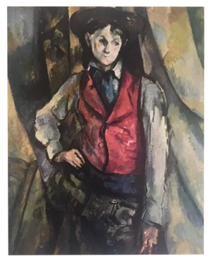 Paul Cezanne Vintage 1952 Post Impressionist Authentic Lithograph Print " Boy With Red Vest " 1890